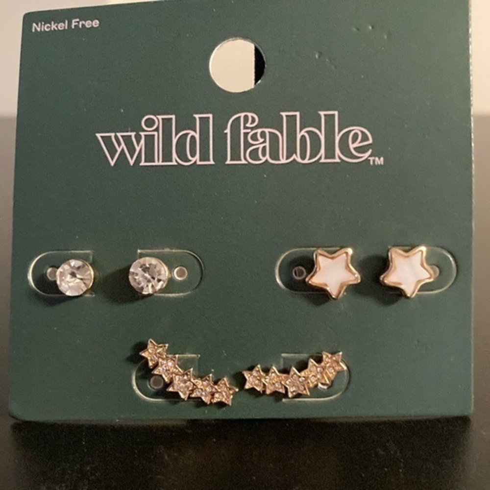 Wild Fable Gold and White Star Earring Set